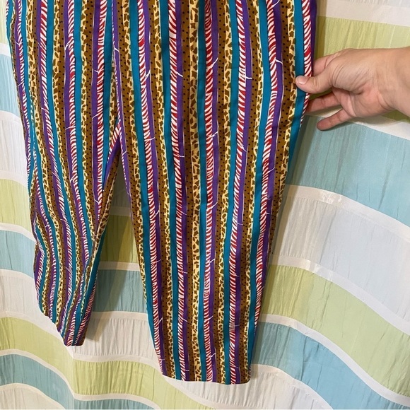 Vintage Jeanne Marc Graphic Zebra Print Striped Pants Sz Small - Picture 4 of 10